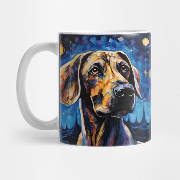 Plott hound Painted in Starry Night style by NatashaCuteShop